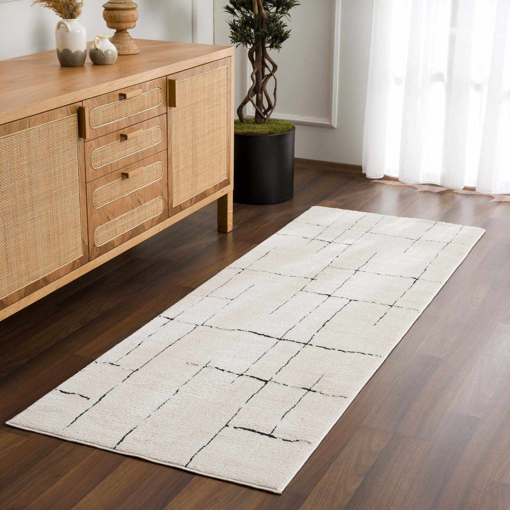 Koume Beige Maze Area Rug