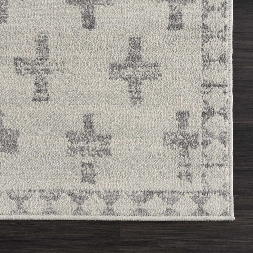 Tigris Swiss Cross Ivory&Gray Area Rug - Clearance