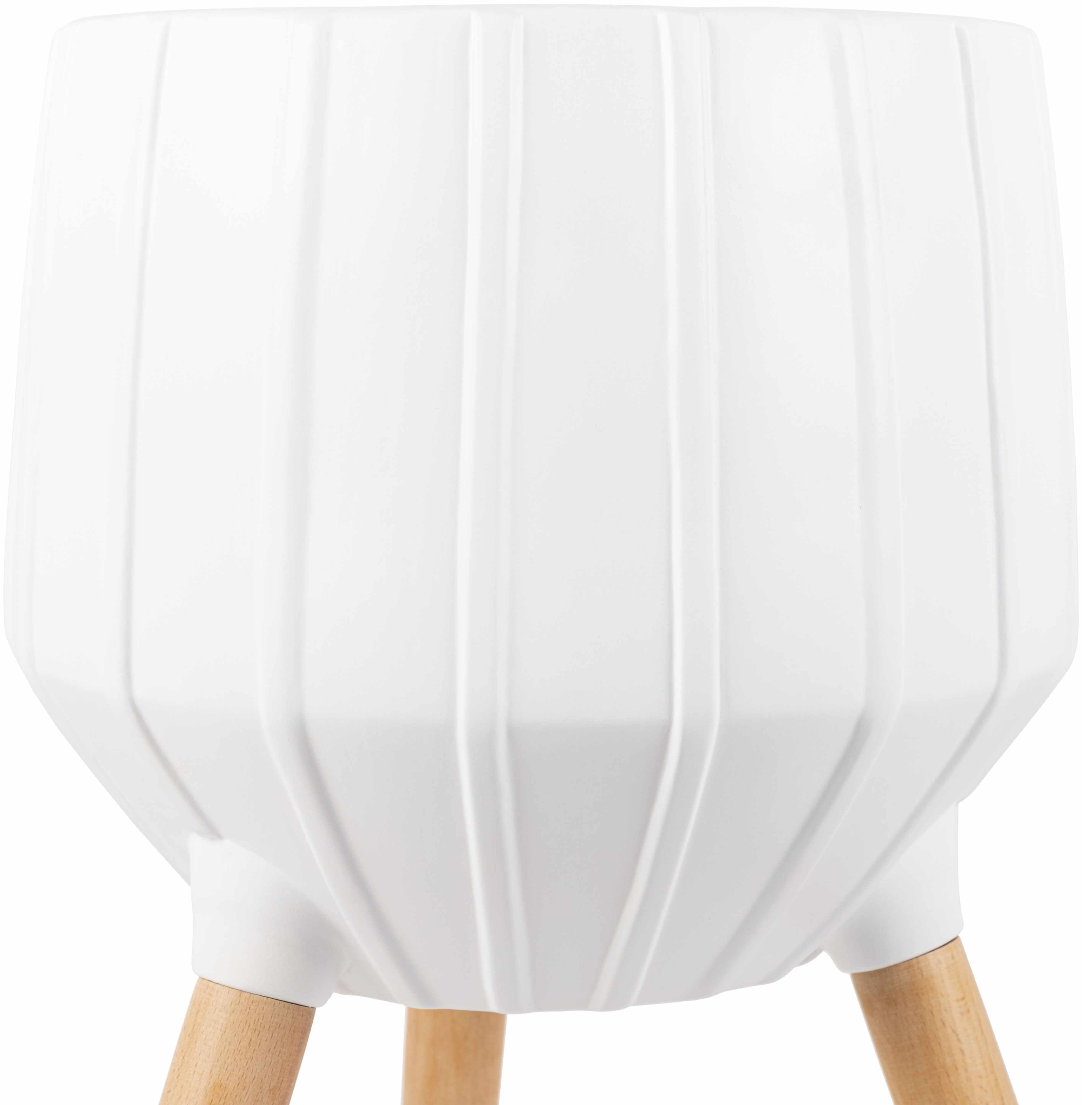 Dunguan White Ribbed Wood Outdoor Planter - Clearance
