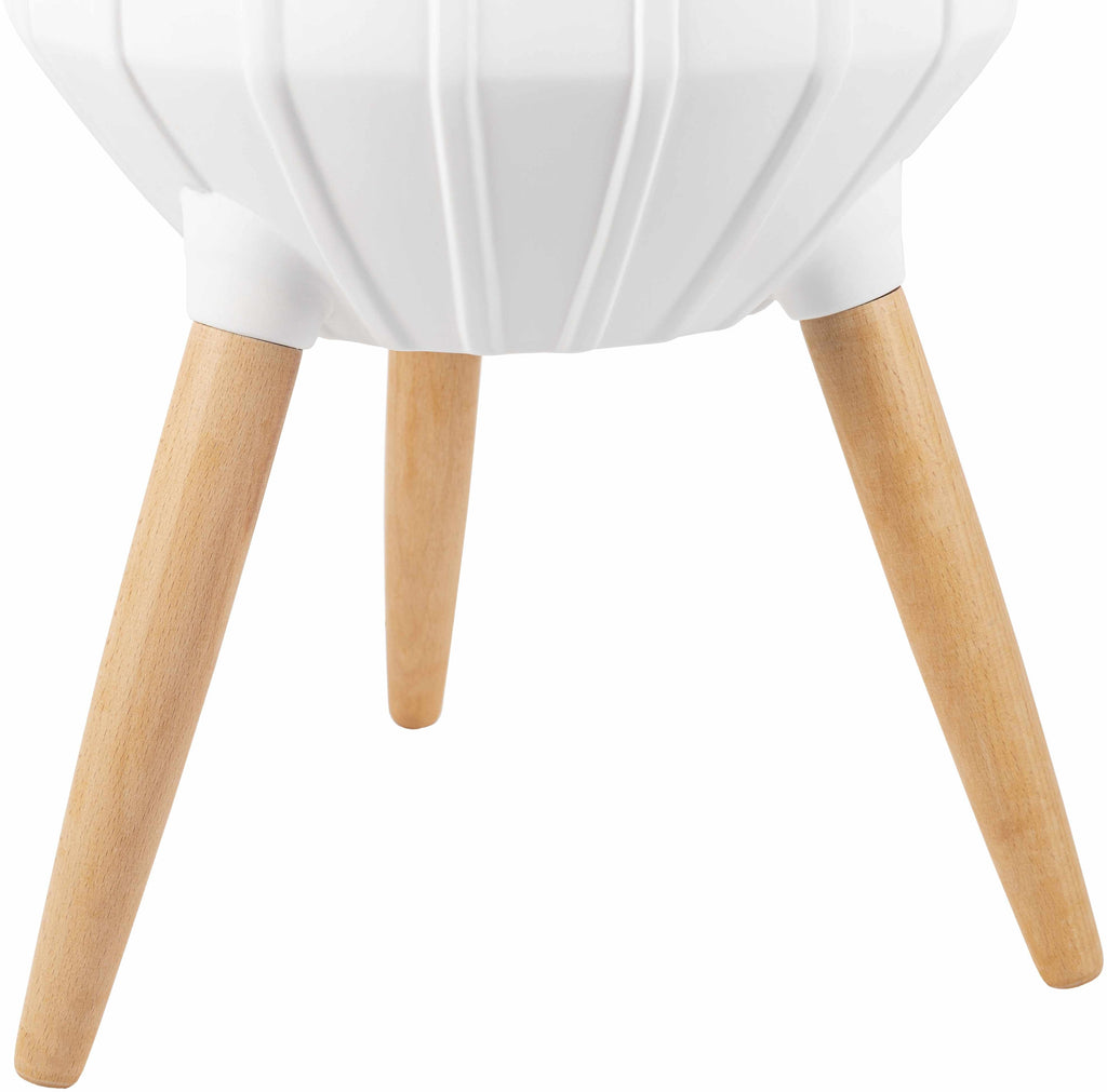 Dunguan White Ribbed Wood Outdoor Planter - Clearance
