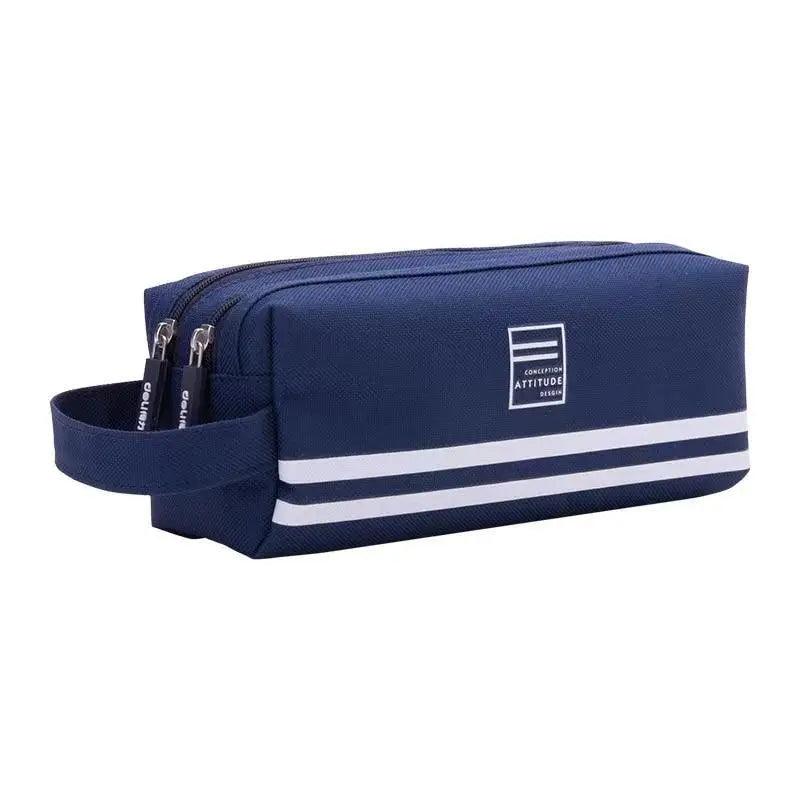 Durable Simple Large Capacity School Stationery Double Layer Case  Students Unique Design High Quality Office Handbag Pencil Case