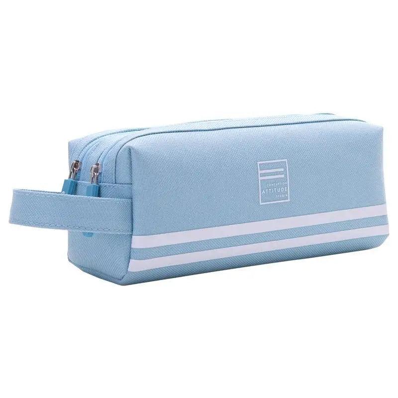 Durable Simple Large Capacity School Stationery Double Layer Case  Students Unique Design High Quality Office Handbag Pencil Case