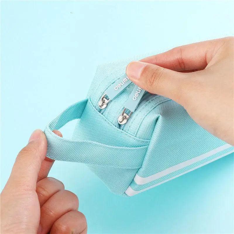 Durable Simple Large Capacity School Stationery Double Layer Case  Students Unique Design High Quality Office Handbag Pencil Case