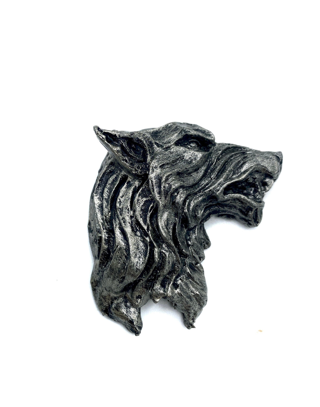 Wolf's Head Magnet, Hand Painted Resin Sculpture | Mythic Fantasy Decor | Wolf Magnet for Fantasy and Gothic Decor