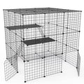 3 Tier Large Cat Cage Enclosure Indoor Cat Playpen Iron Construction Cat House Detachable Cat Crate With 2 Ladders Doors For 1-4 Cats 41.73ÓL x 41.73Ó