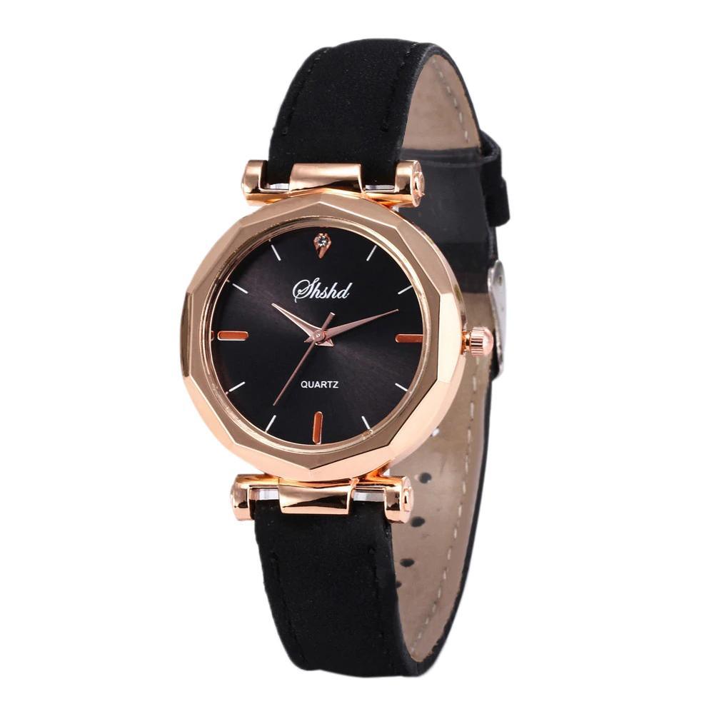 Women Watch Rhinestone Fashion Exquisite Women Leather Casual Watch Luxury Analog Quartz Crystal Wristwatch Bracelet Watch For Women and Girls