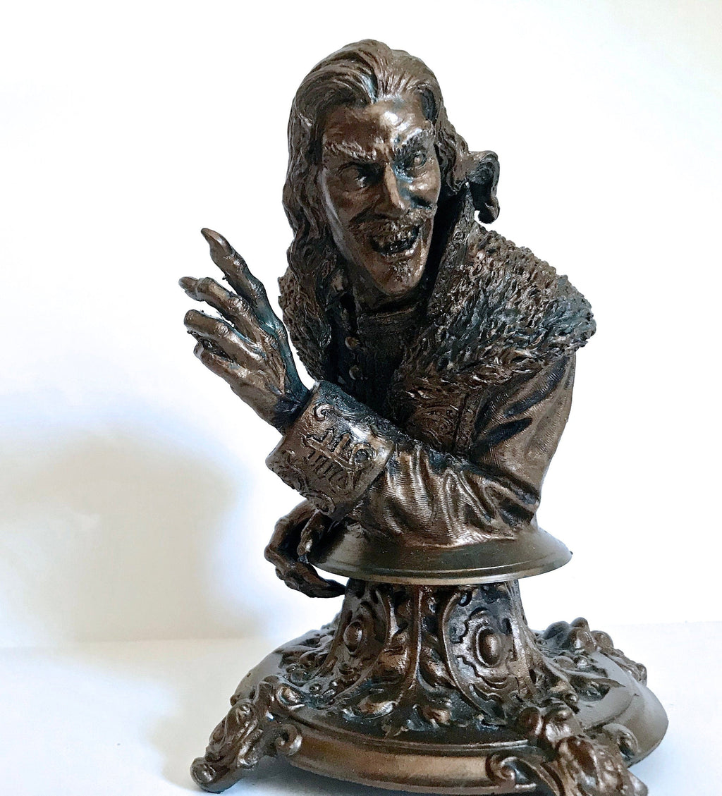 Dracula: Vlad the Impaler Bust | Legendary Vampire Figurine | Victorian Gothic Undead Creature | Dark Art Gift and Spooky Home Decor