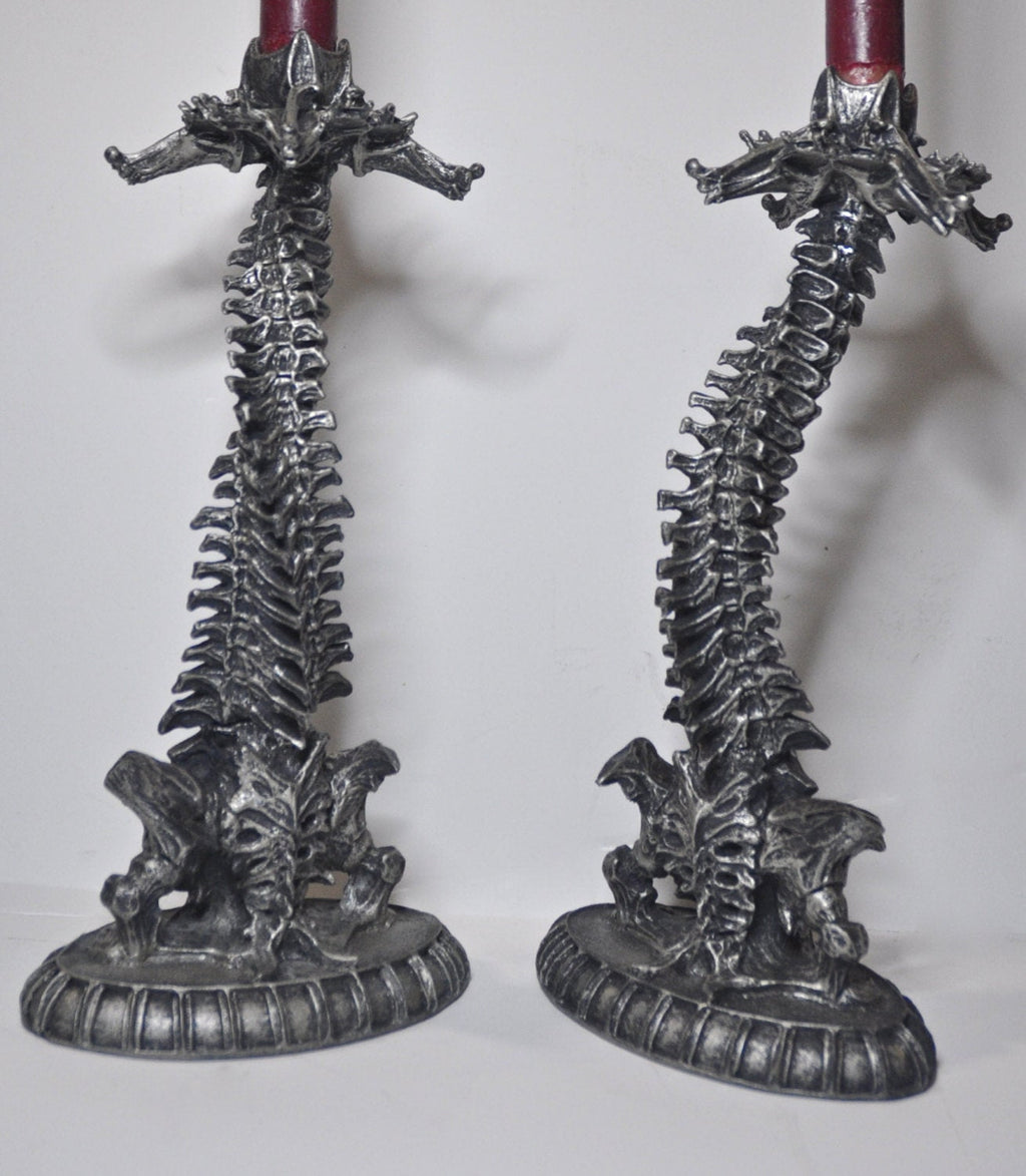 Helix Ossuary Candlestick holders, pair