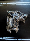 Wolf's Head Magnet, Hand Painted Resin Sculpture | Mythic Fantasy Decor | Wolf Magnet for Fantasy and Gothic Decor