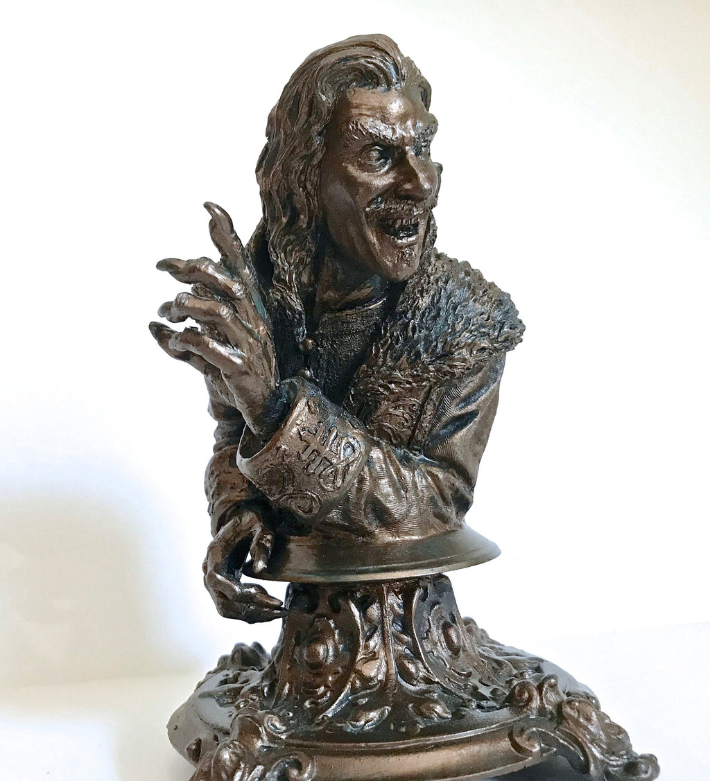 Dracula: Vlad the Impaler Bust | Legendary Vampire Figurine | Victorian Gothic Undead Creature | Dark Art Gift and Spooky Home Decor