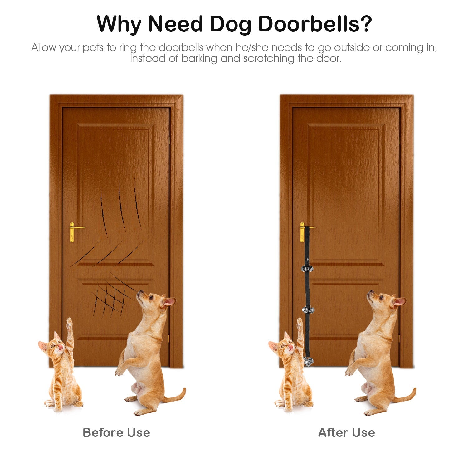 Dog Doorbells Adjustable Pet Doorbells Dog Potty Bells for Dog Training 7 Extra Large Loud 1.4Ó DoorBells