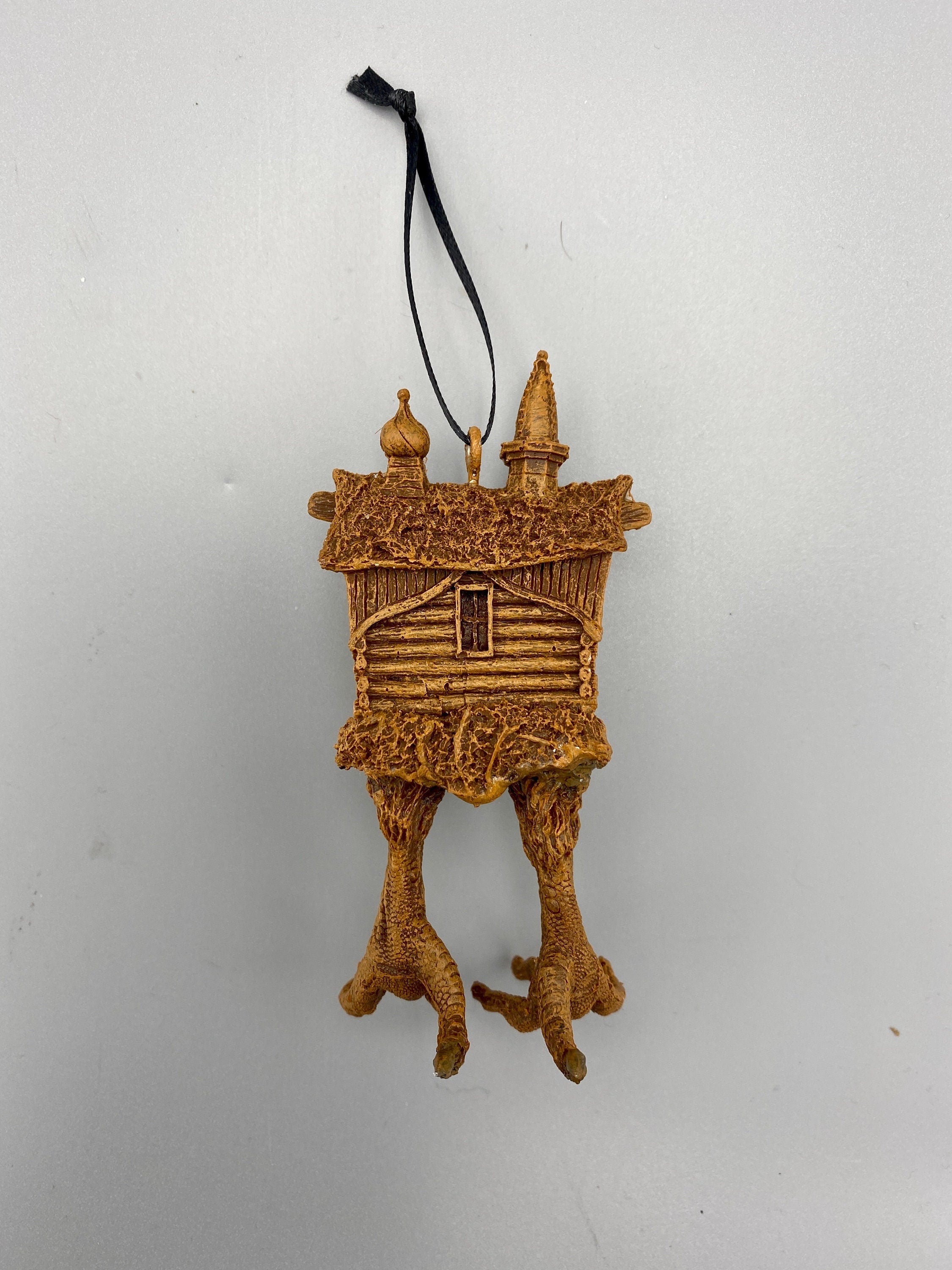 Baba Yaga Hut Ornament, Hand Painted Resin Sculpture | Russian Folklore Figurine | House Ornament | Fantasy Art for Witchy Holiday Decor