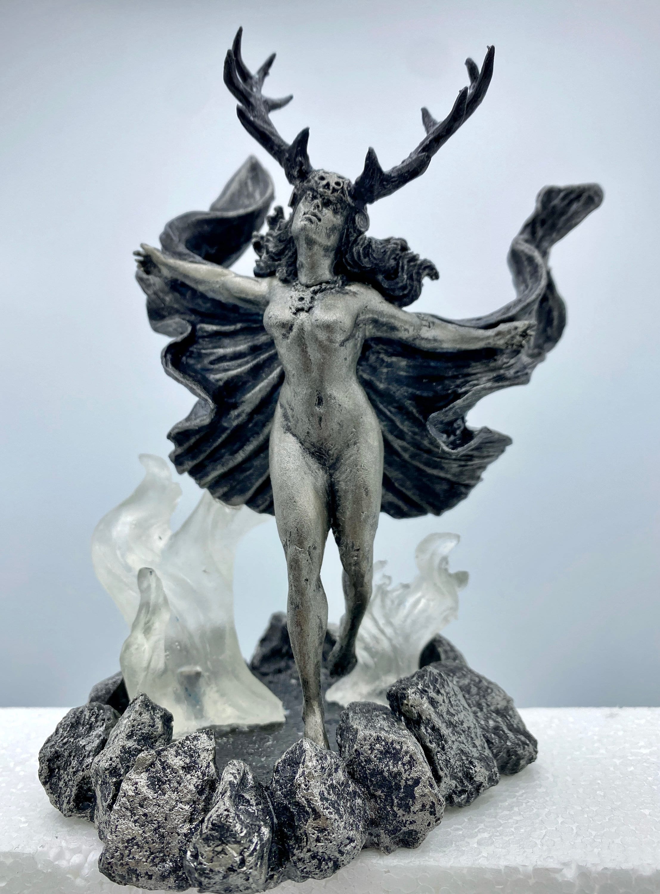 Witch’s Sabbath: Morgan Le Fay Statue, Hand Painted Resin Sculpture | Pagan Folklore Pagan Goddess Figurine | Witchy Art for Gothic Decor
