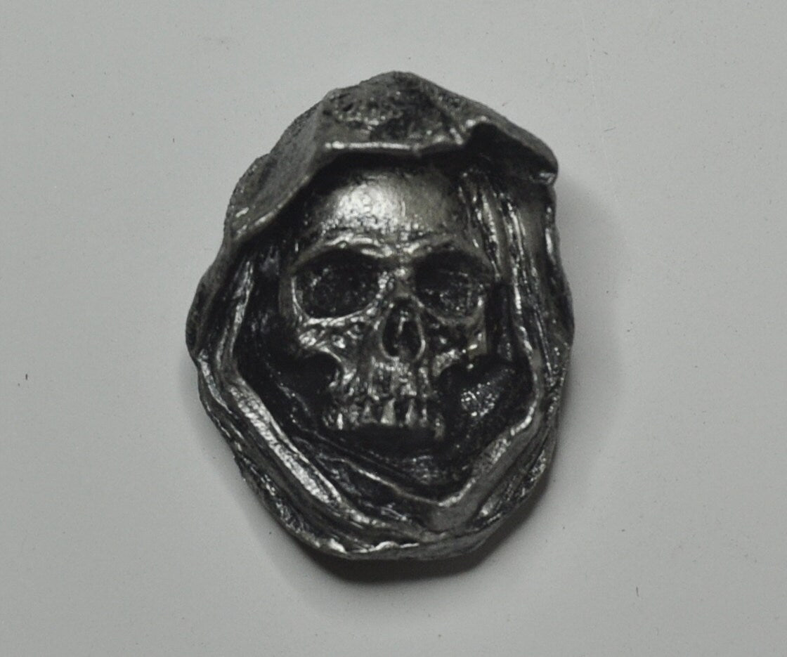 Santa Muerte/ Grim Reaper Magnet, Hand Painted Resin Sculpture | Mythic Fantasy Decor | Santa Muerte Magnet for Fantasy and Gothic Decor