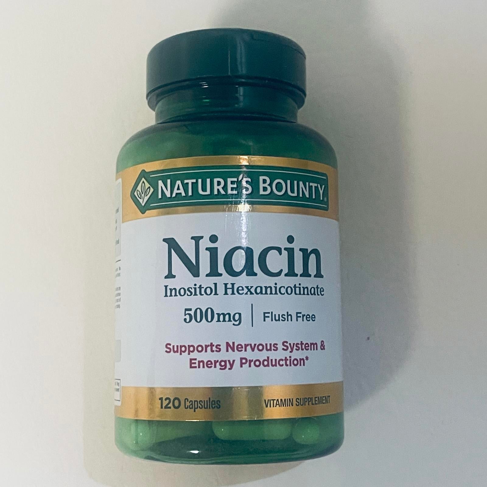 Nature's Bounty Niacin 500mg Dietary Supplement 120 Capsules EXP 4/28