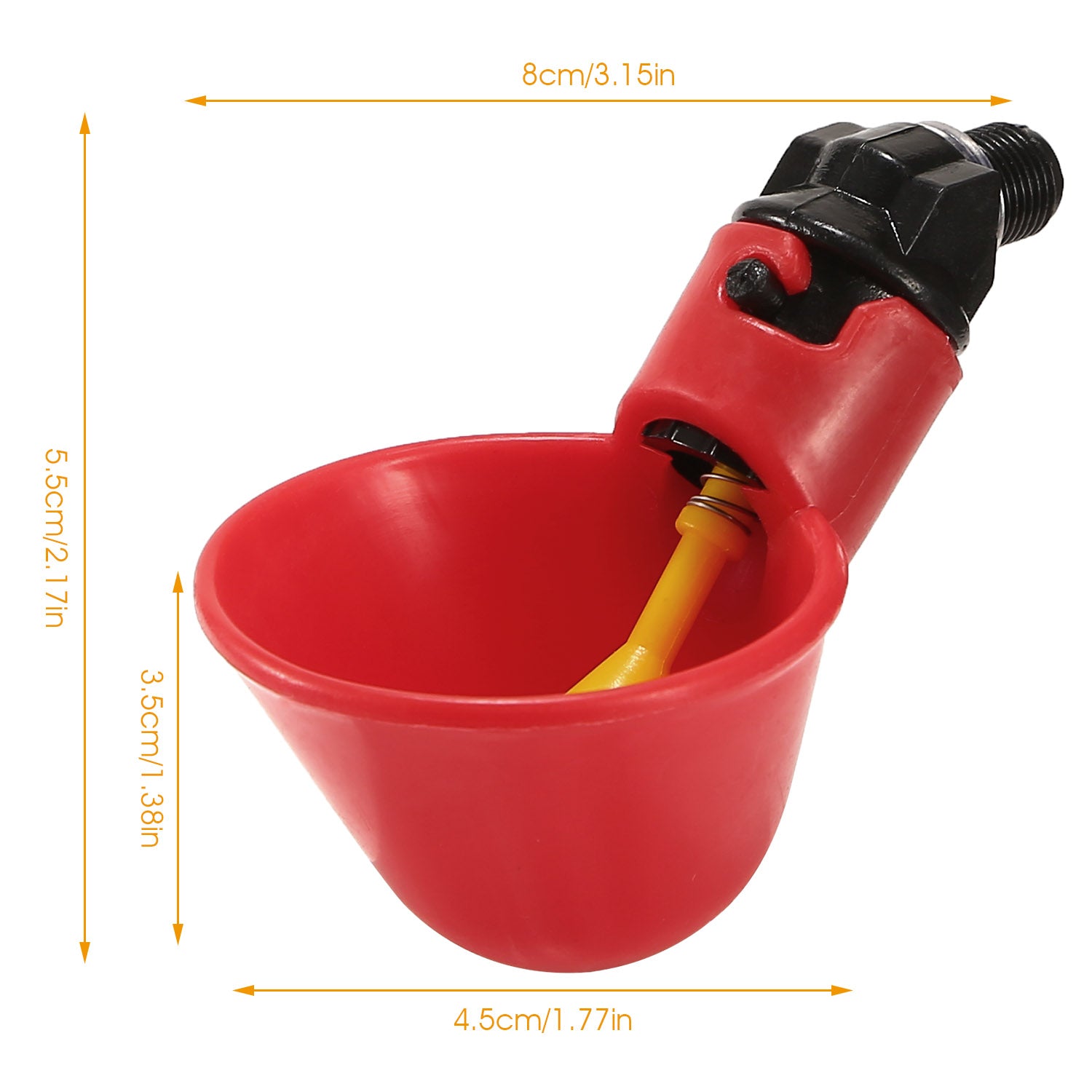 20 Pack Chicken Waterer Automatic Poultry Waterer Chicken Drinker Cups w/Mounting Joint  for Chicken Poultry
