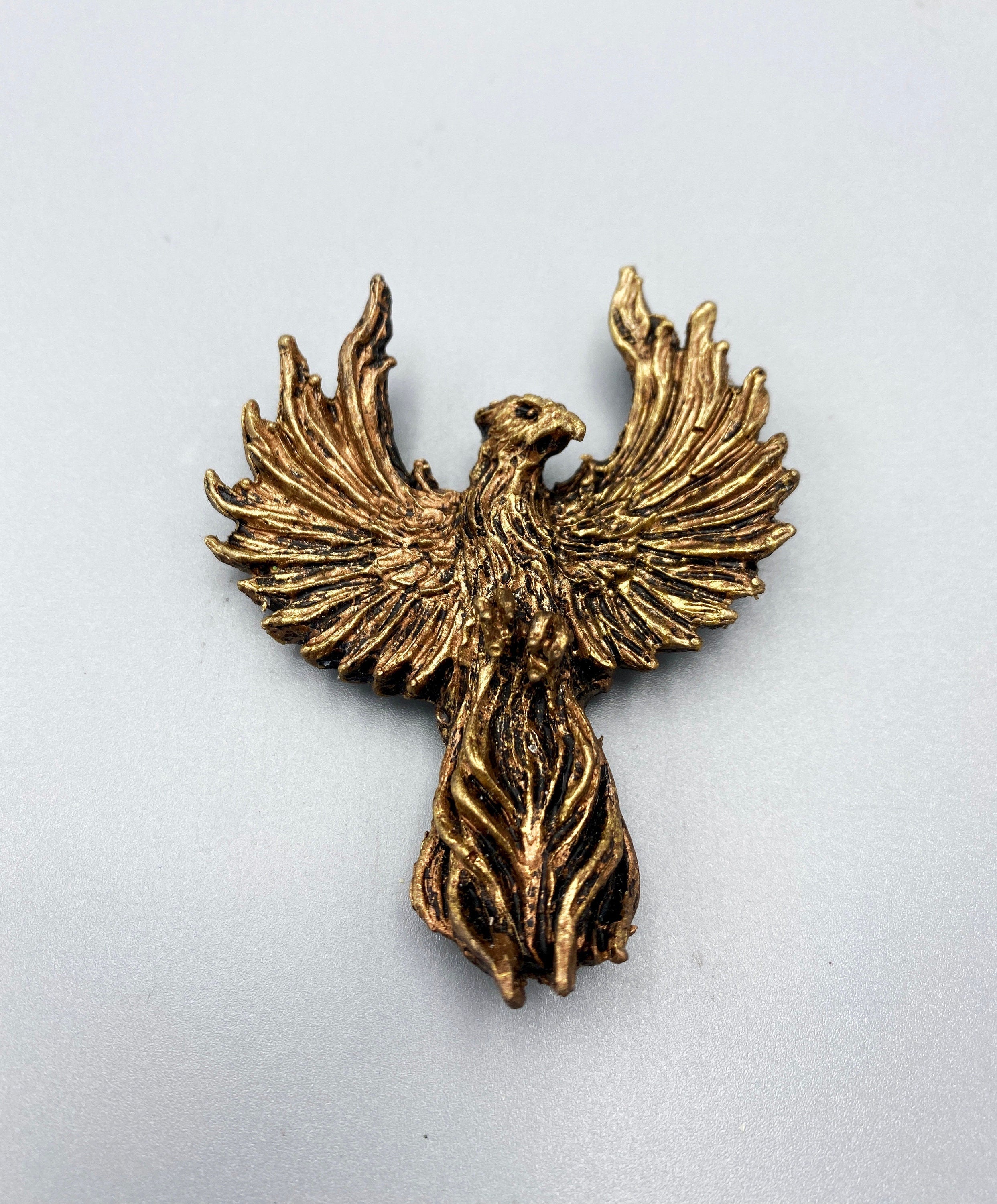 Phoenix Magnet, Hand Painted Resin Sculpture | Mythic Fantasy Decor | Phoenix  Magnet for Fantasy and Gothic Decor