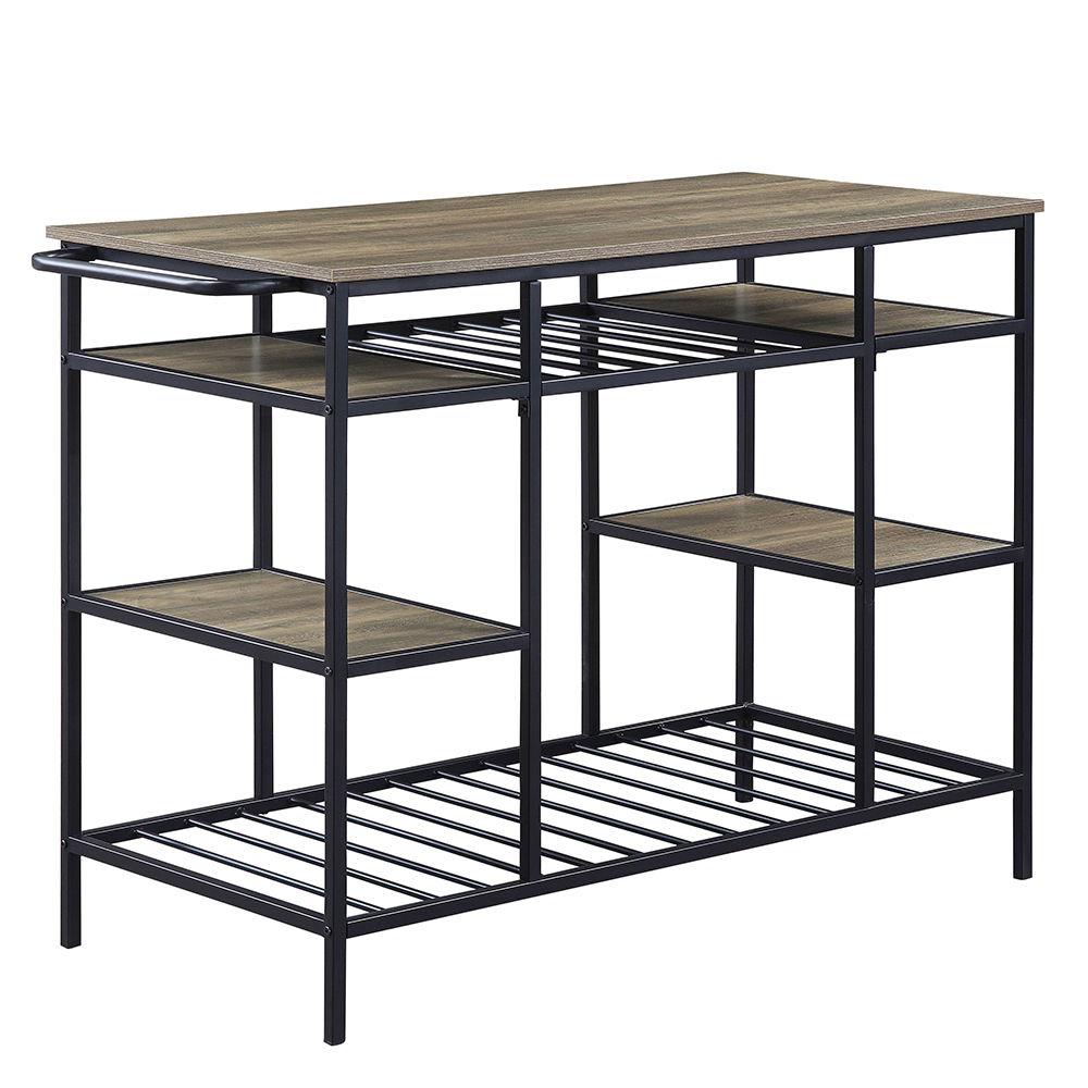 Lona - Kitchen Island - Rustic Oak & Black