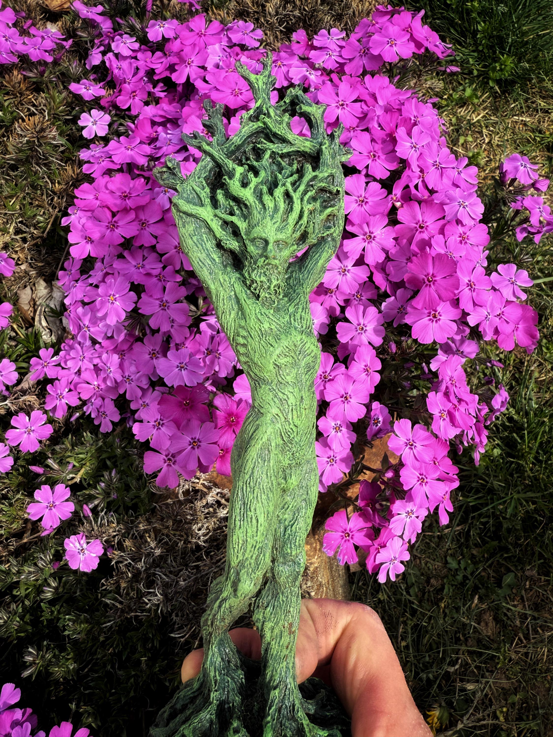 Green Man, Cernunnos Statue, 9" version, Green Finish