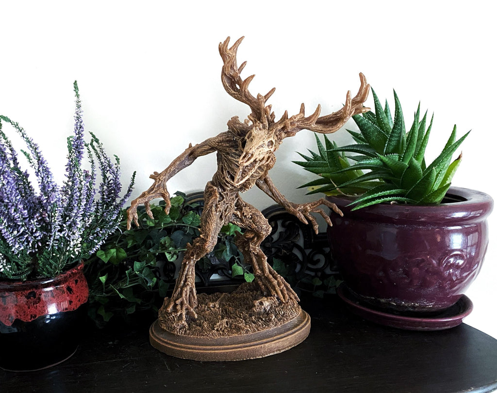 Leshen/ Wendigo Statue, Hand Painted Resin Sculpture | Mythical Creature Figurine | Folklore Legendary Wendigo Figurine. Fantasy Art Decor