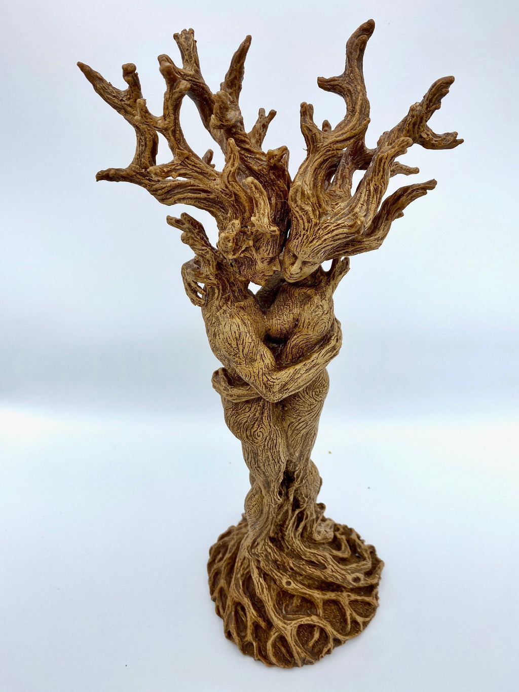 Amor Silvanus: Embracing Dryads Statue | Mythical Forest Creature Figurine | Woodland Tree Spirit Couple, Fantasy Art Home Decor