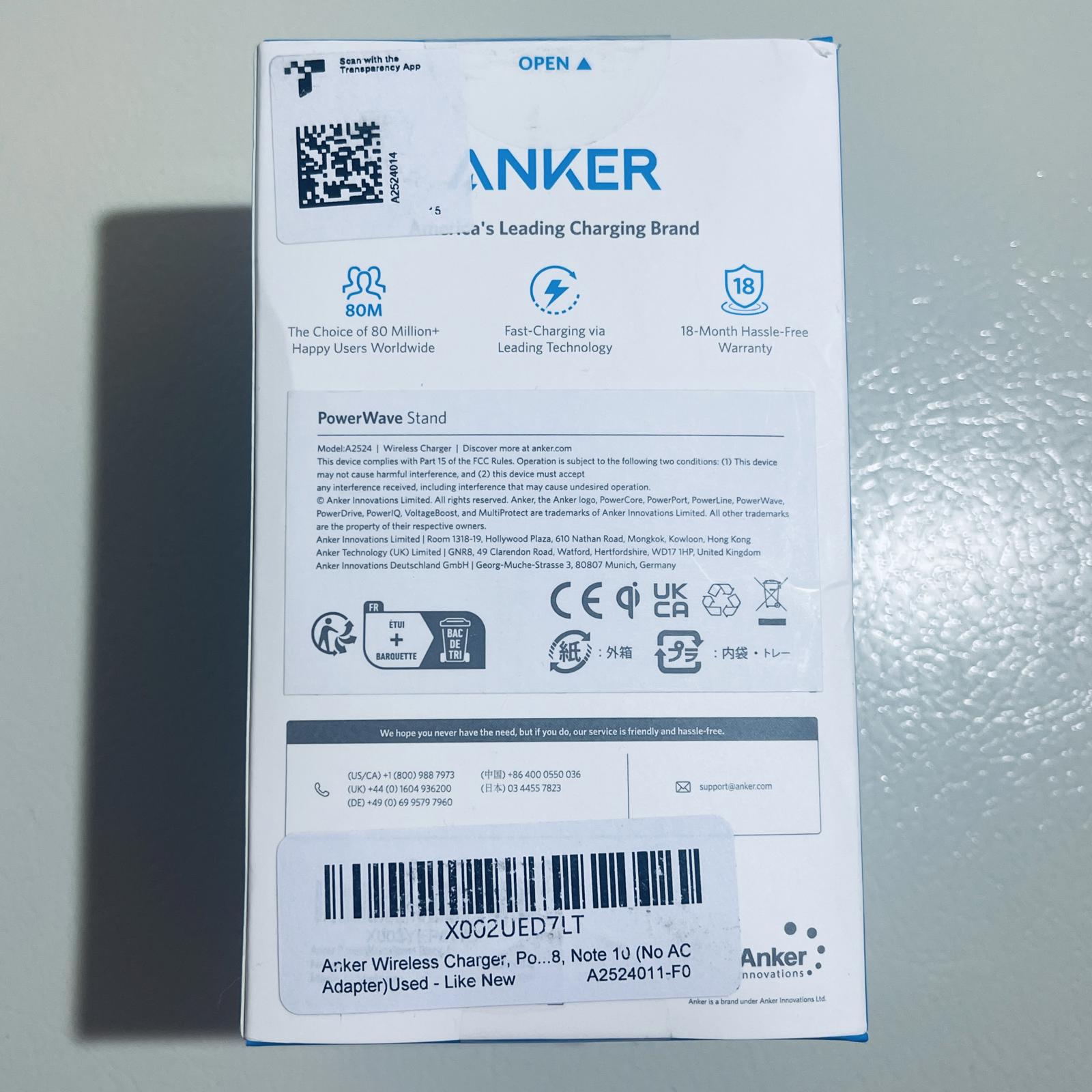 Anker 313 Wireless Charging Stand - Qi-Certified for iPhone & Galaxy Devices