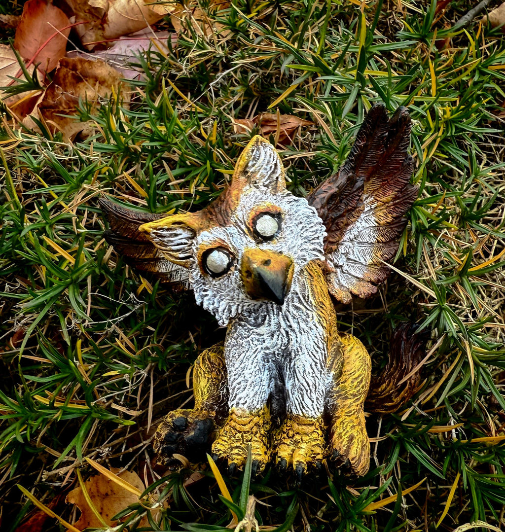 Baby Griffin Statue, Full Color Resin Sculpture | Mythical Creature Figurine | Unique Legendary Baby Griffin Figurine. Fantasy Art Gift