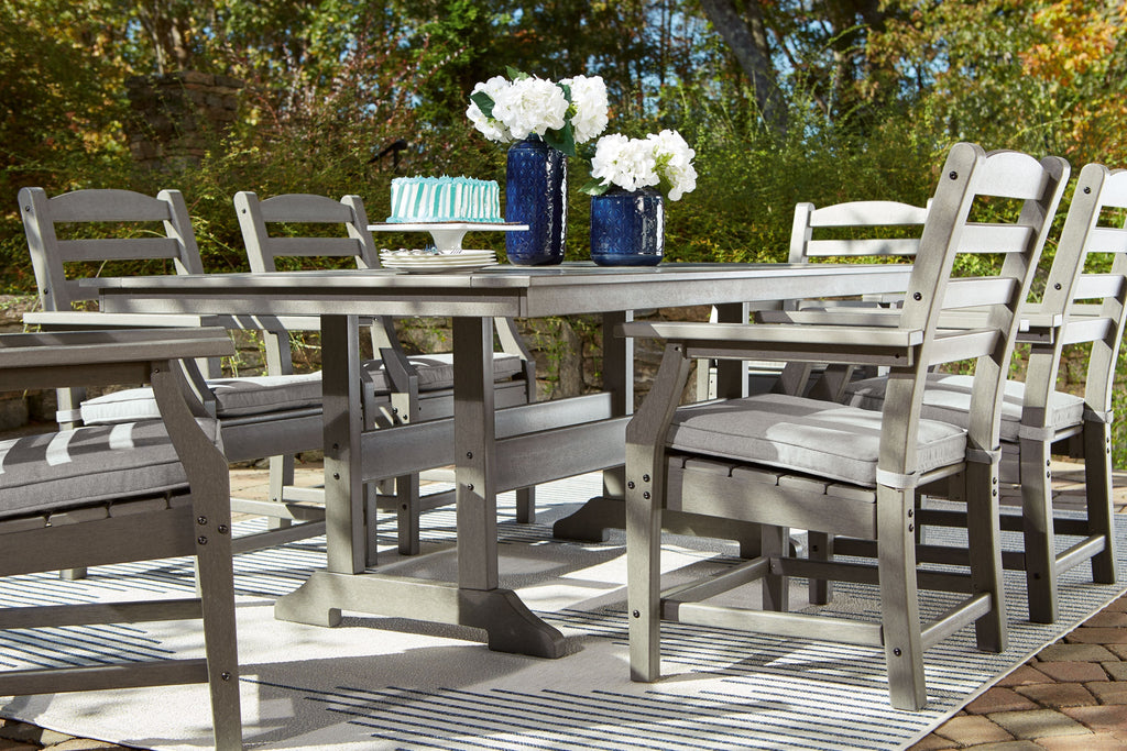 Visola - RECT Dining Table w/Umb OPT - Gray