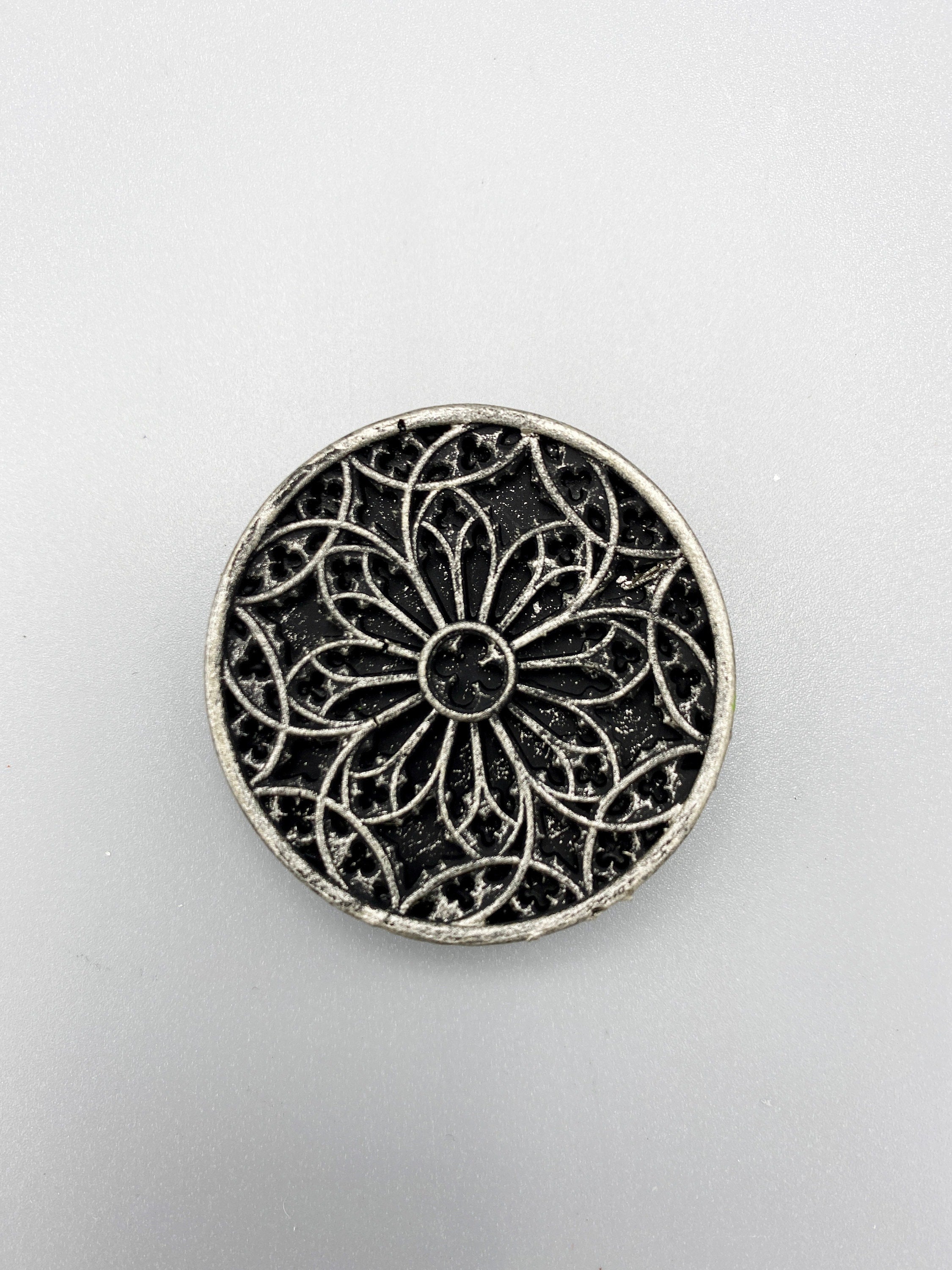 Gothic Cathedral Window Magnet, Hand Painted Resin Sculpture | Medieval Fantasy Decor | Architecture Window Magnet for Gothic Decor
