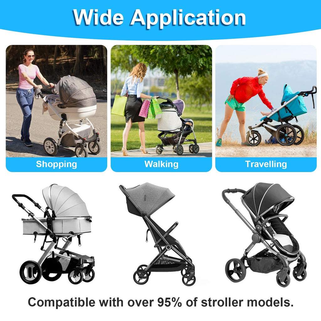 2 In 1 Universal Stroller Board Sit & Stand Buggy Wheeled Board Toddler Stroller Attachment with Detachable Seat for 3-7 Years Old