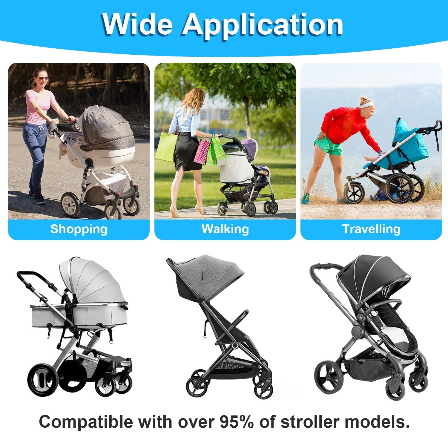 2 In 1 Universal Stroller Board Sit & Stand Buggy Wheeled Board Toddler Stroller Attachment with Detachable Seat for 3-7 Years Old