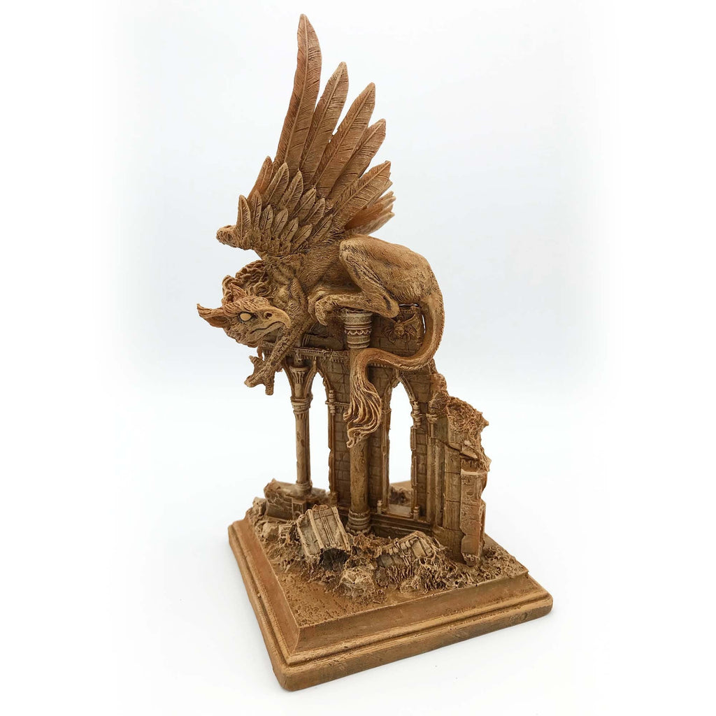 Griffin Statue, Hand Painted Resin Sculpture | Mythical Creature Figurine | Unique Legendary Guardian Spirit Figurine. Fantasy Art Decor