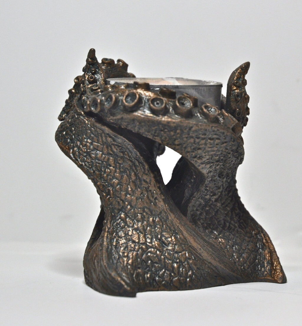 Kraken Tentacles Tea Light Holder, Hand Sculpted Resin Sculpture | Lovecraftian Tentacle Tea Light for Nautical Gift and Gothic Home Decor