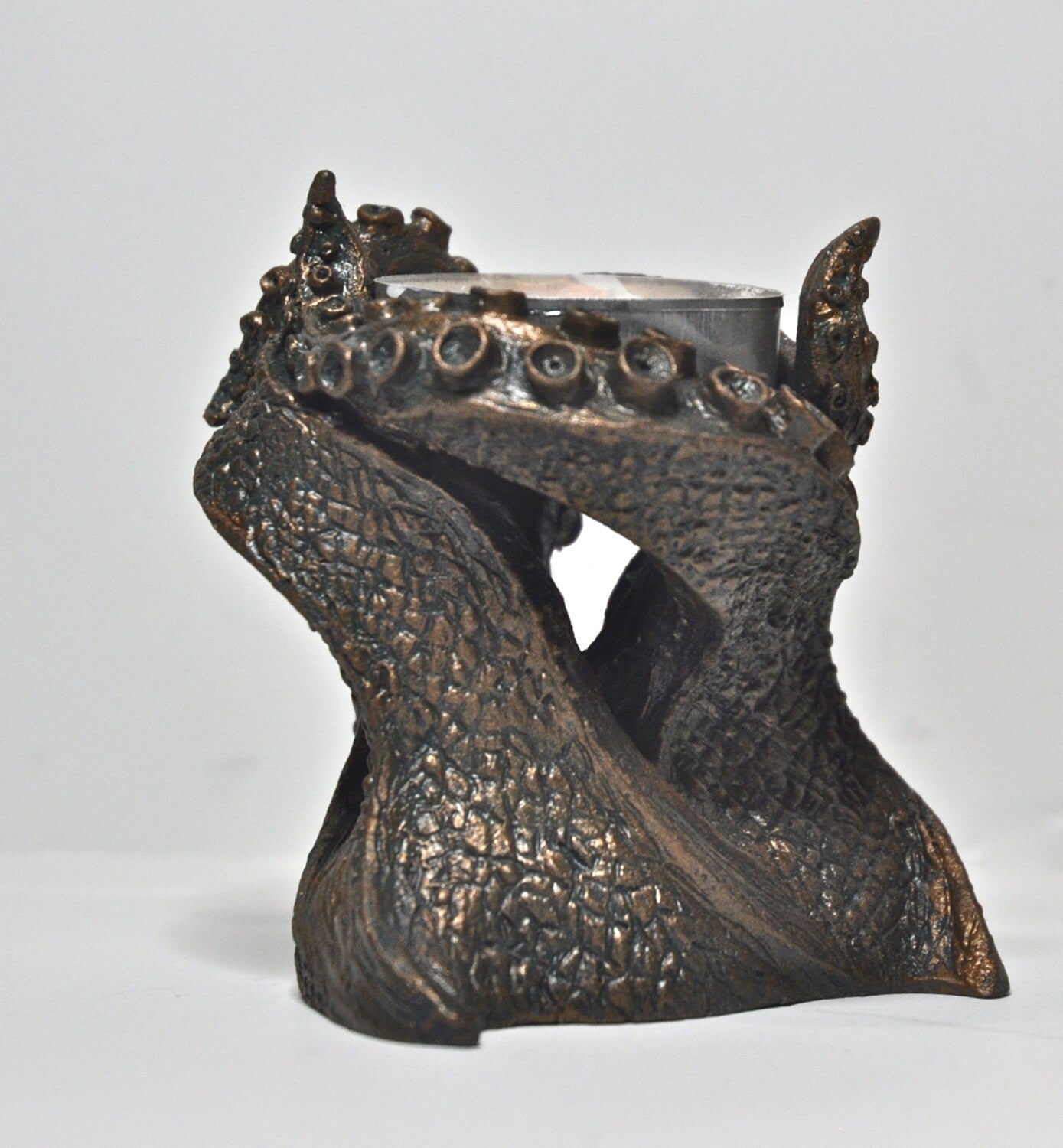 Kraken Tentacles Tea Light Holder, Hand Sculpted Resin Sculpture | Lovecraftian Tentacle Tea Light for Nautical Gift and Gothic Home Decor