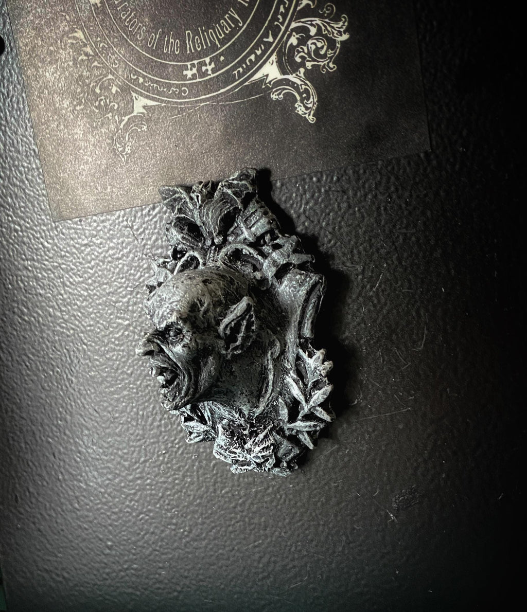 Dracula: Nosferatu Magnet, Hand Painted Resin Sculpture | Gothic Fantasy Decor | Vampire Magnet for Fantasy and Gothic Decor