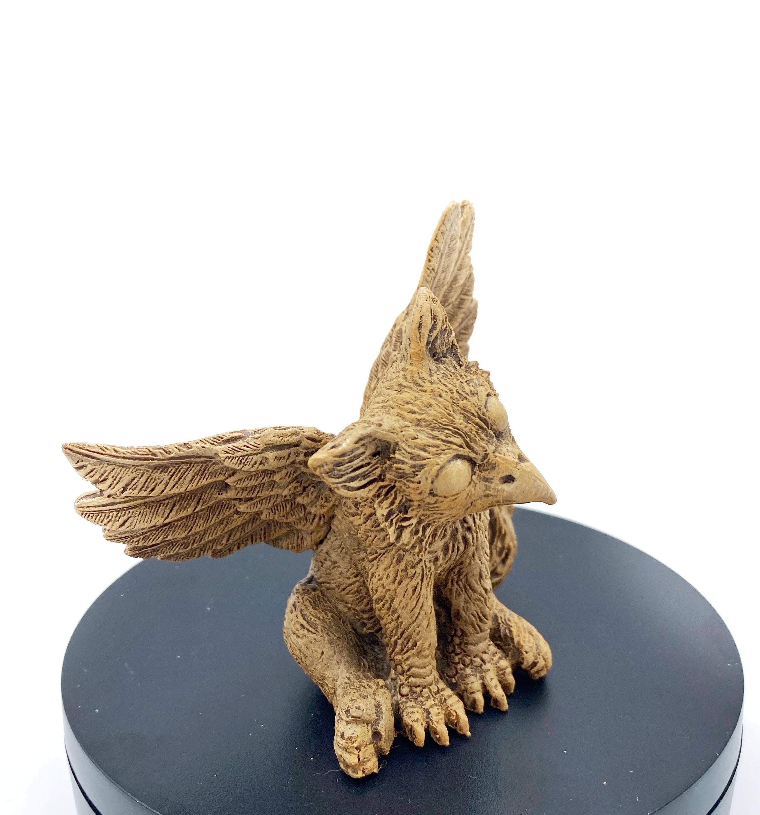 Baby Griffin Statue, Hand Painted Resin Sculpture | Mythical Creature Figurine | Unique Legendary Baby Griffin Figurine. Fantasy Art Gift