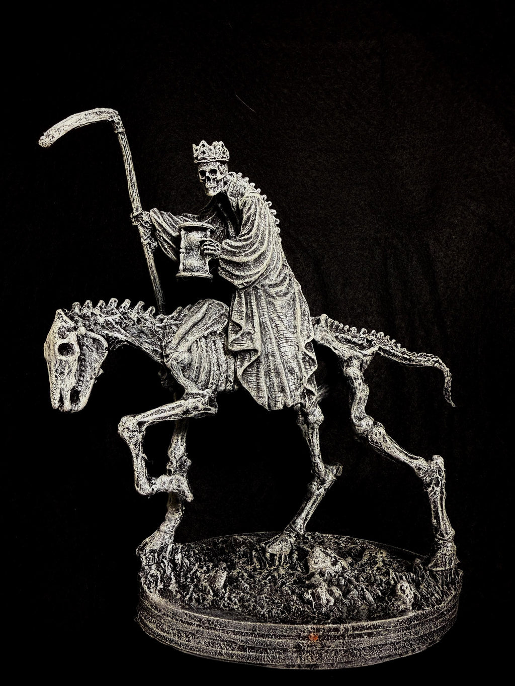Triumph of Death: Grim Reaper on Skeletal Horse Statue, Hand Painted Resin Figurine, Horror Art |Gift for Gothic and Dark Fantasy Collectors