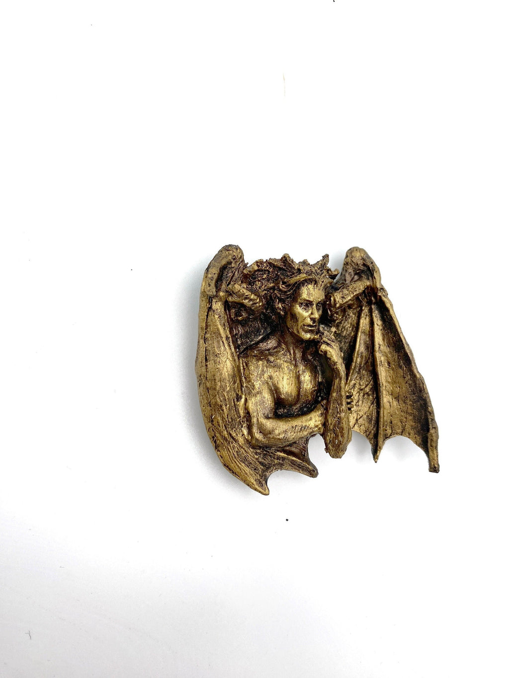 Lucifer Magnet, Hand Painted Resin Sculpture | Mythic Fantasy Decor | Lucifer Devil Demon Magnet for Fantasy and Gothic Decor