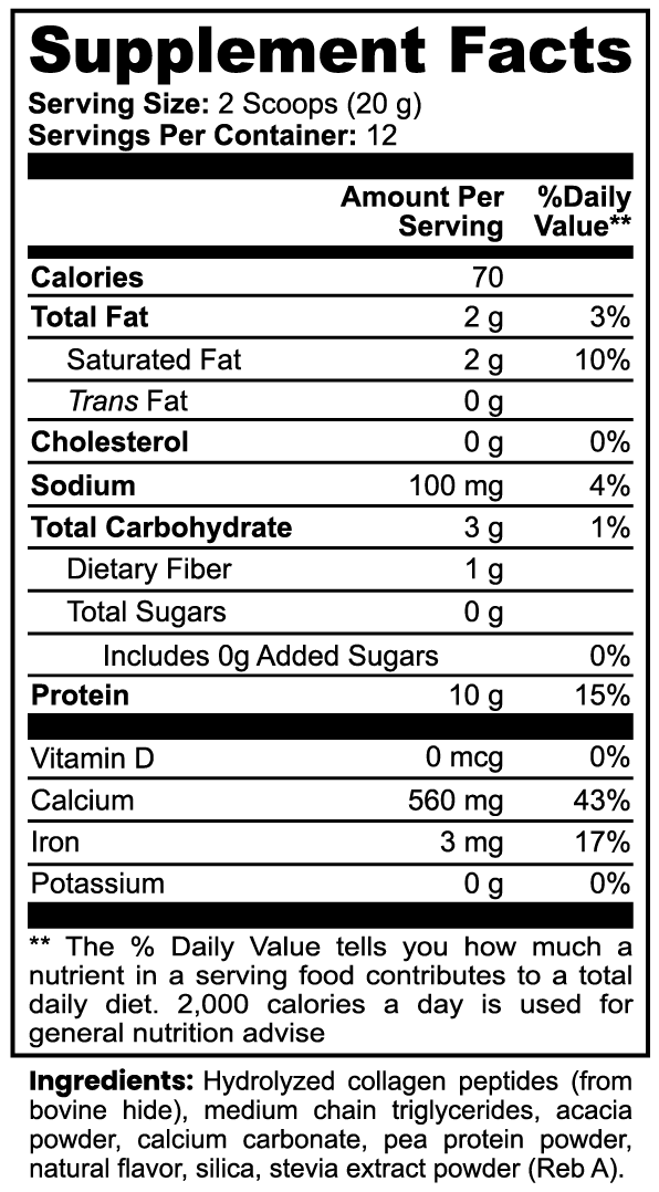 Grass-Fed Collagen Creamer (Vanilla) Made in the USA