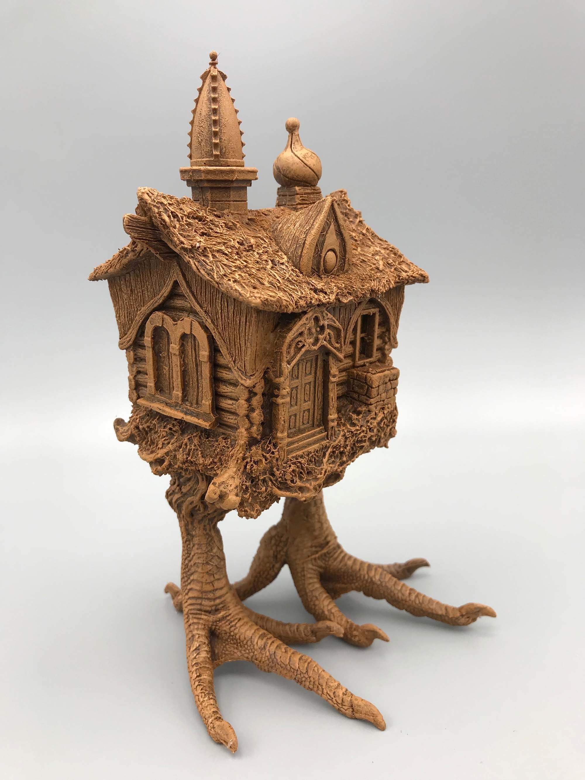 Baba Yaga Hut Statue, Hand Painted Resin Sculpture | Russian Folklore Figurine | Witch House Statue | Fantasy Art for Gothic Home Decor