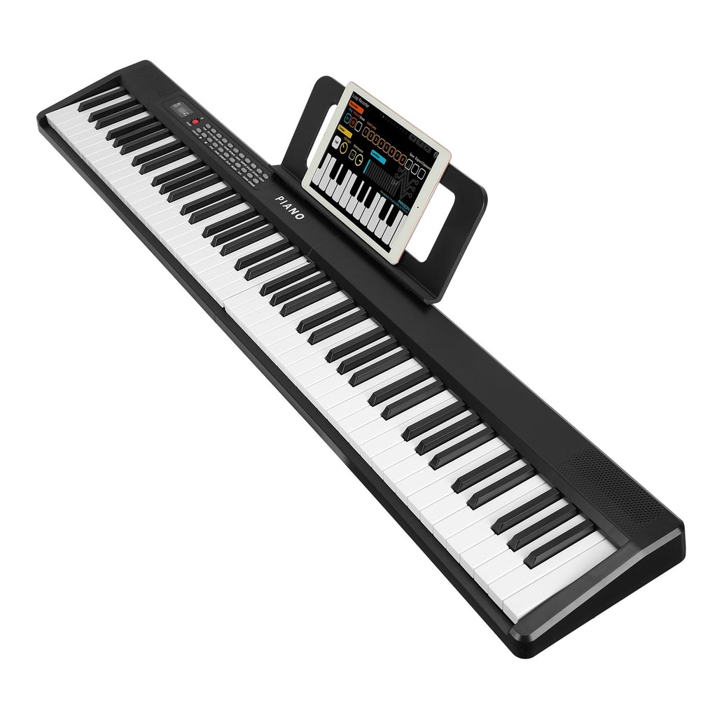 Folding Piano Keyboard 88 Keys Rechargeable Full Size Semi Weighted Piano Digital ElectronicÊPiano with LCD Screen Carry Bag Mic Sheet Music Stand Sti