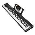 Folding Piano Keyboard 88 Keys Rechargeable Full Size Semi Weighted Piano Digital ElectronicÊPiano with LCD Screen Carry Bag Mic Sheet Music Stand Sti