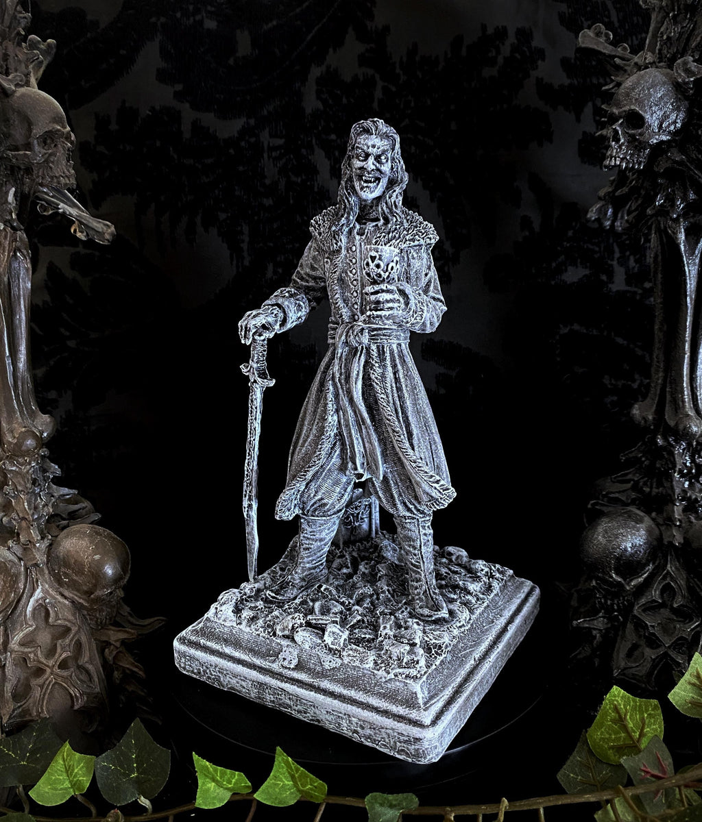 Dracula: Vlad the Impaler Statue, Hand Painted Resin Sculpture | Legendary Vampire Figurine |Undead Vlad Tepes |Gothic Gift and Spooky Decor