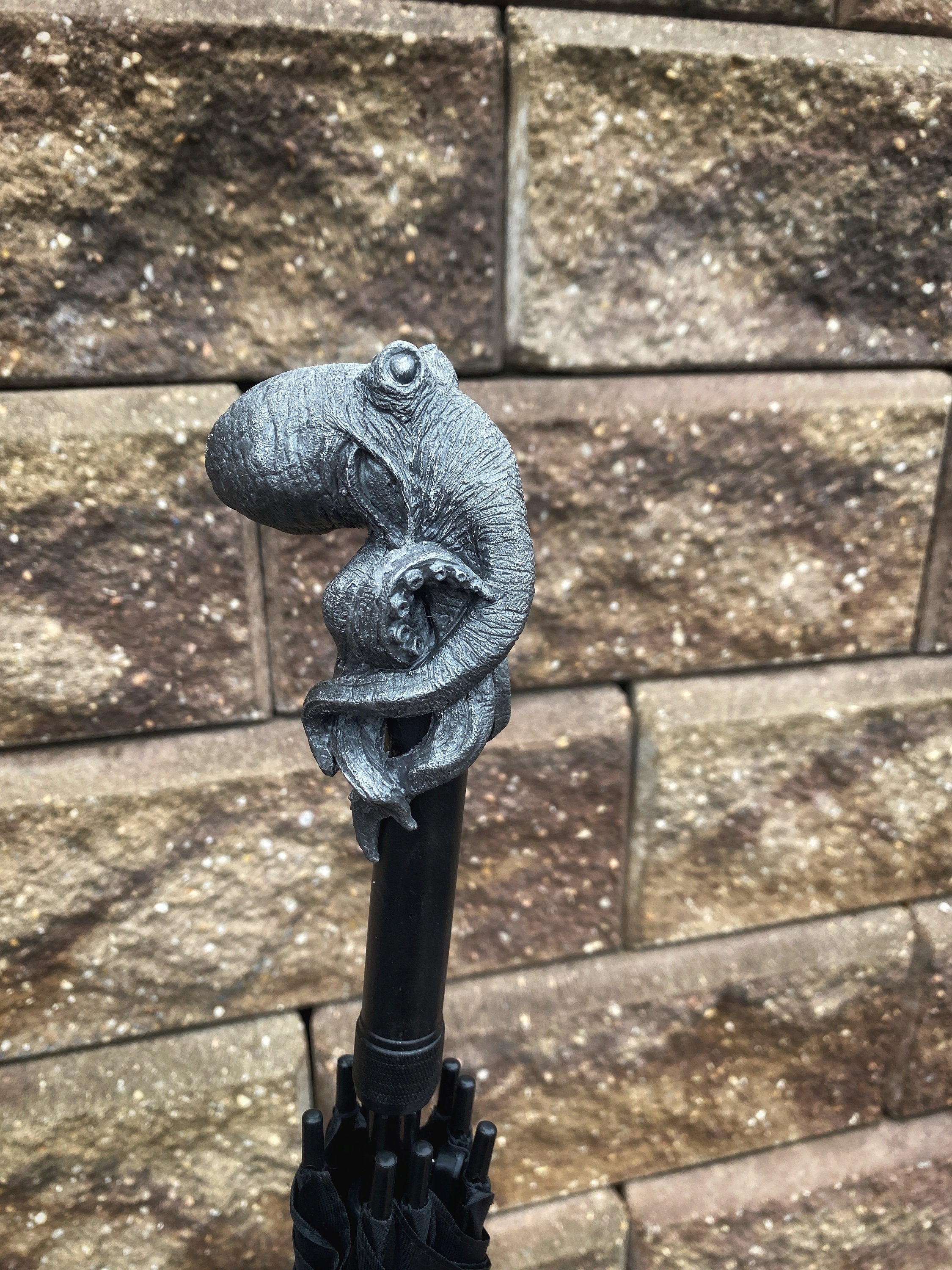 Kraken Umbrella, Hand Sculpted Resin Octopus | Nautical Gothic Umbrella |Fantasy Cosplay Kraken Lovecraftian Umbrella Cane, Gothic Accessory