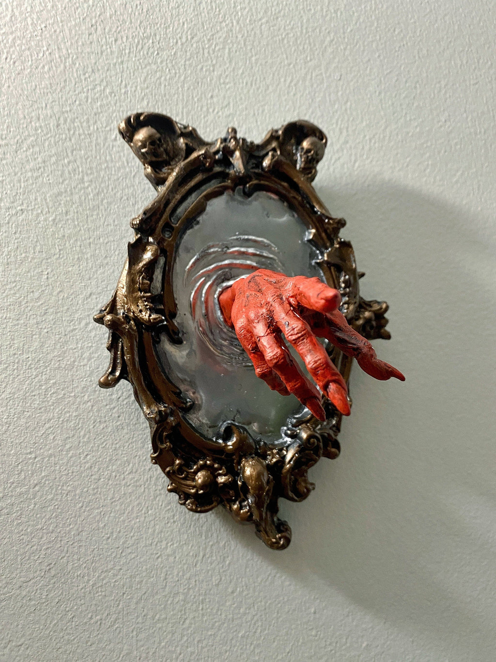 Spectral Hand Wall Plaque, Blood Red Resin Sculpture | Victorian Gothic Haunted Wall Art |Ghost Hand Gift for Halloween, Spooky Home Decor