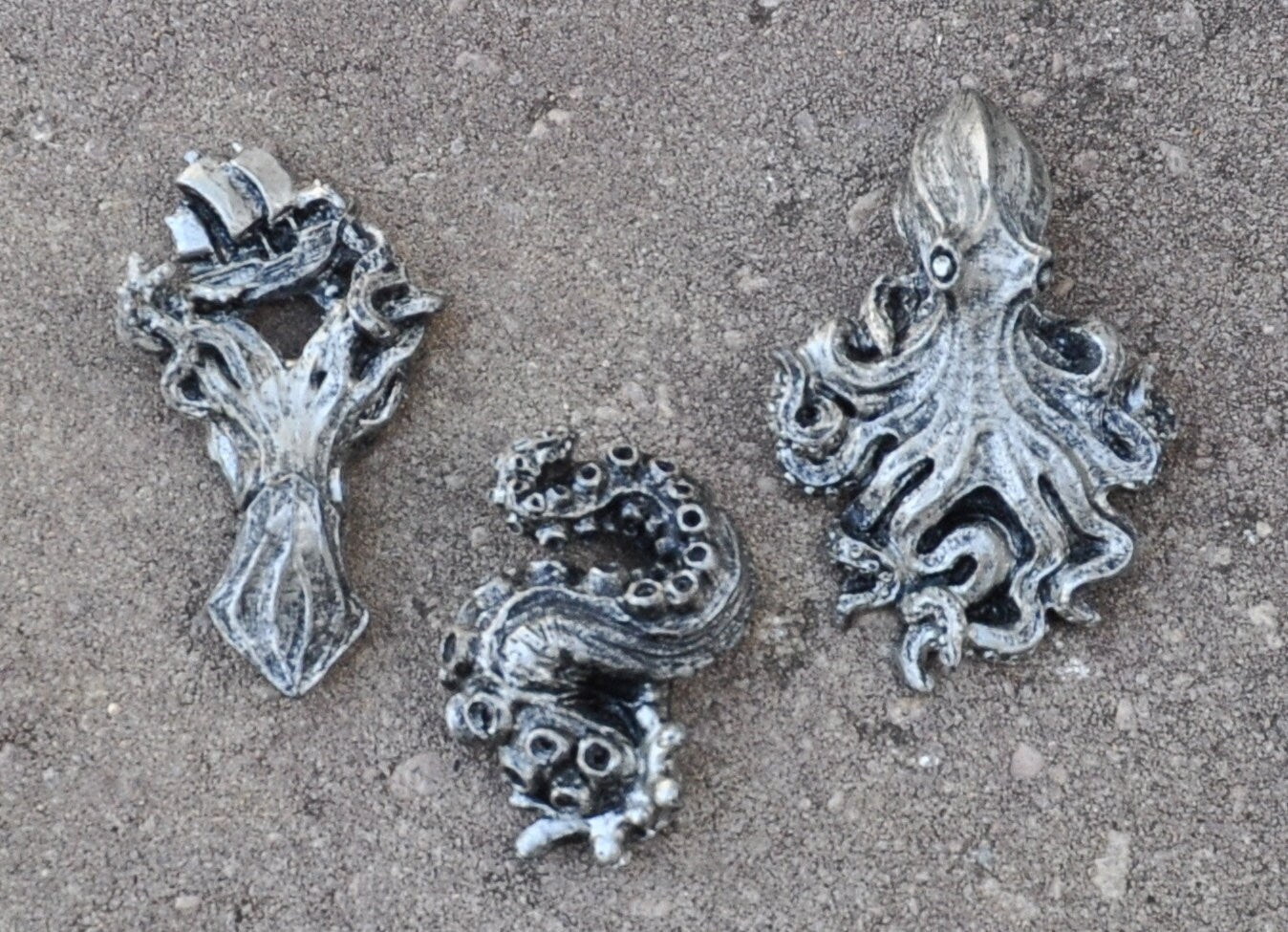 Set of Kraken Magnets- Octopus, Squid, Tentacle | Hand Painted Resin Sculpture | Nautical Decor| Kraken Magnets for Fantasy and Gothic Decor