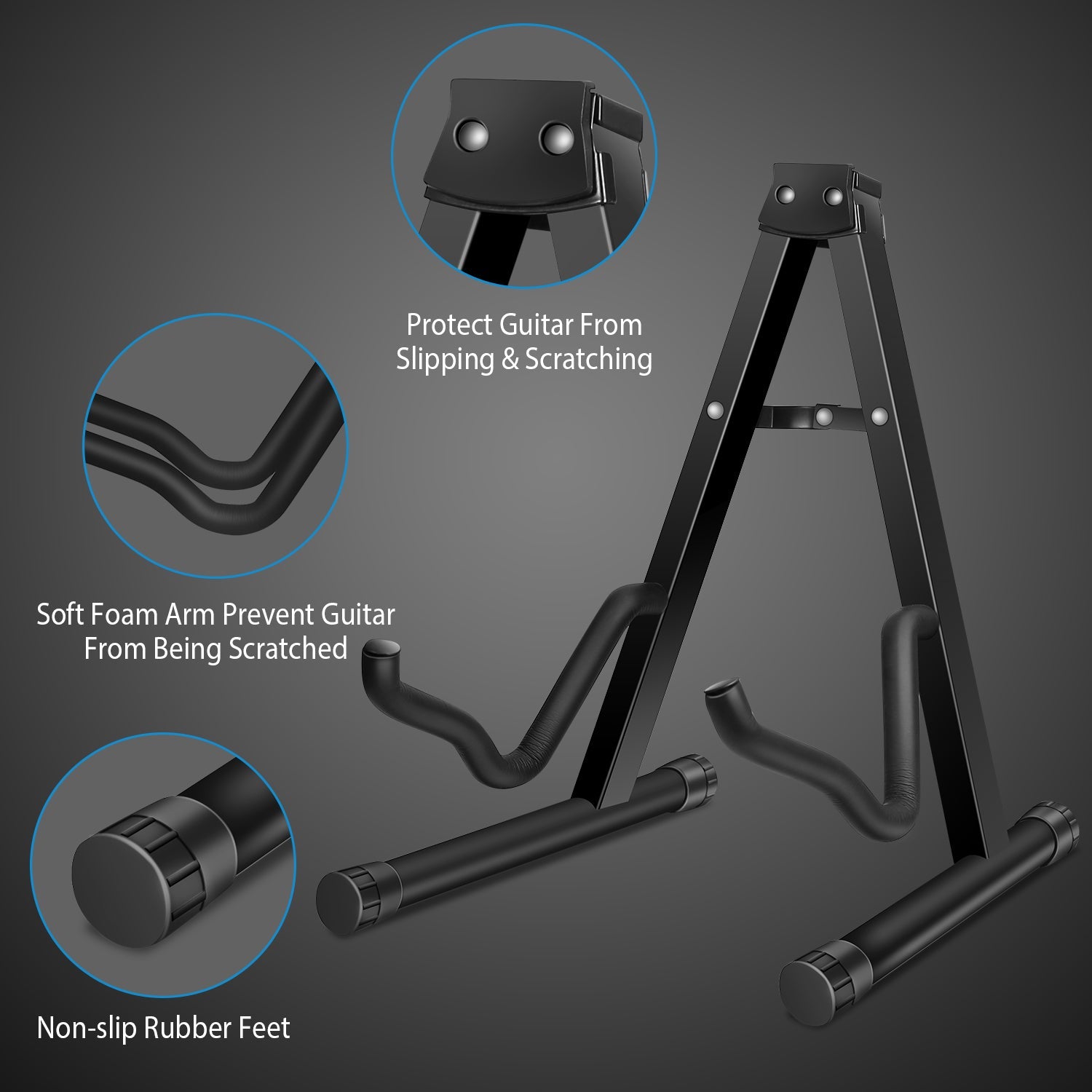Guitar Stand A Frame Foldable Guitar Holder Portable Mount For Acoustic Electric Classical Guitars Violin Ukulele Bass Banjo