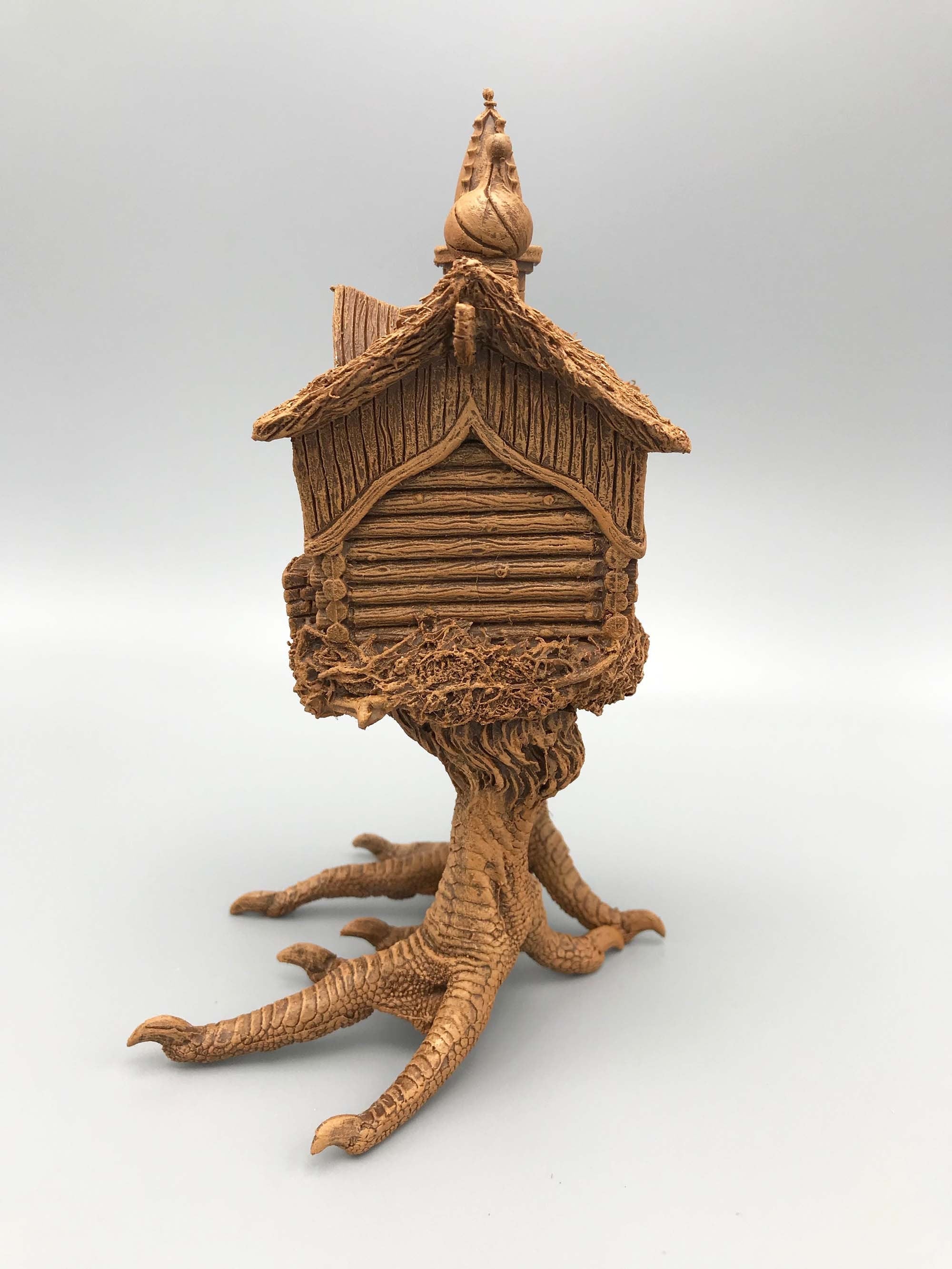 Baba Yaga Hut Statue, Hand Painted Resin Sculpture | Russian Folklore Figurine | Witch House Statue | Fantasy Art for Gothic Home Decor