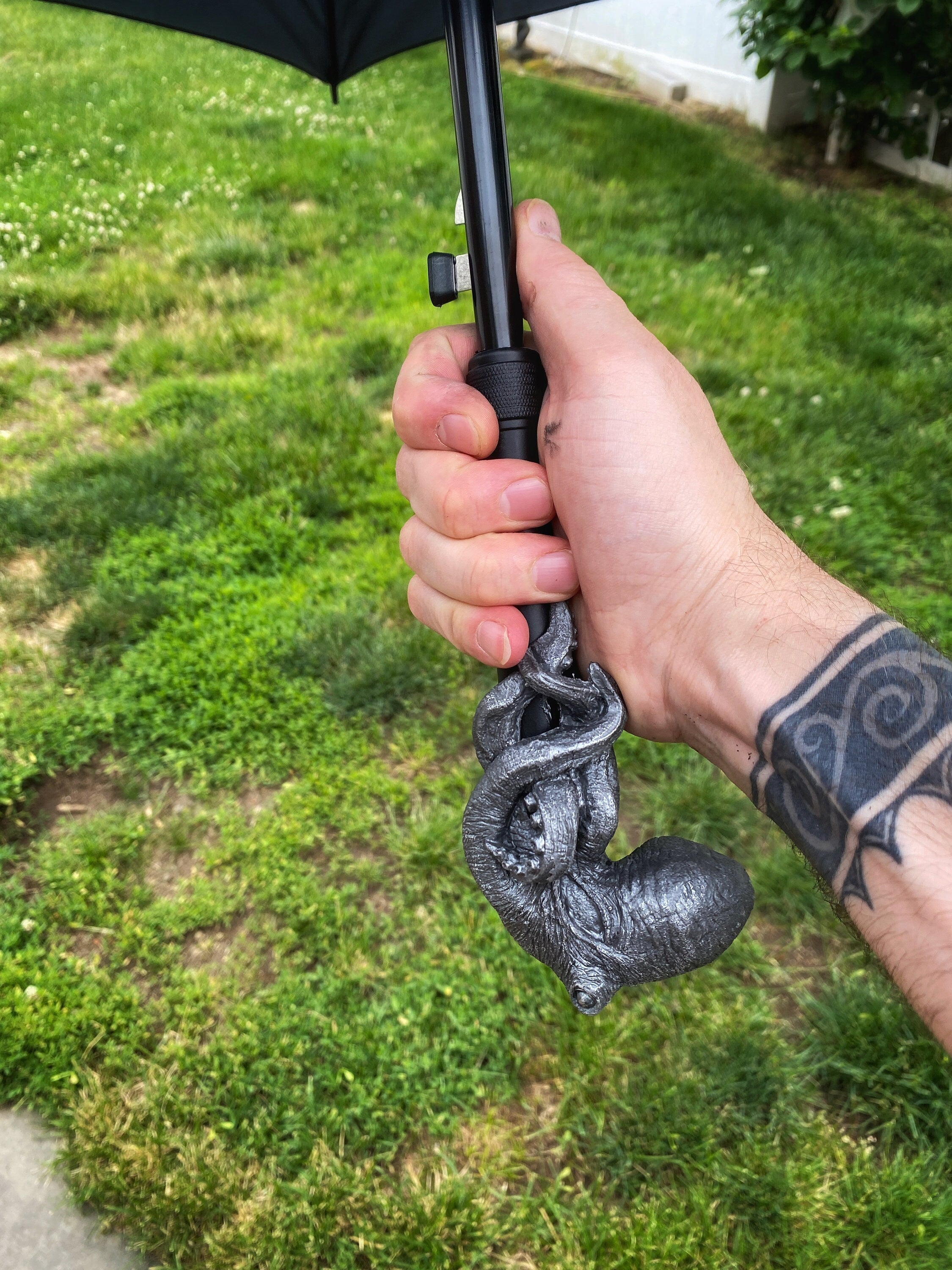 Kraken Umbrella, Hand Sculpted Resin Octopus | Nautical Gothic Umbrella |Fantasy Cosplay Kraken Lovecraftian Umbrella Cane, Gothic Accessory