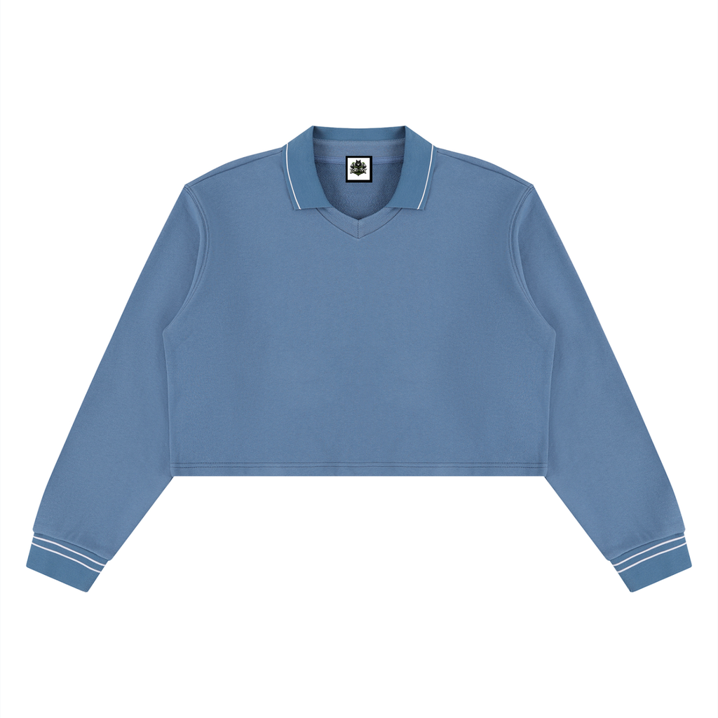 Loki & Ivy Women’s Crop Collared Sweatshirt